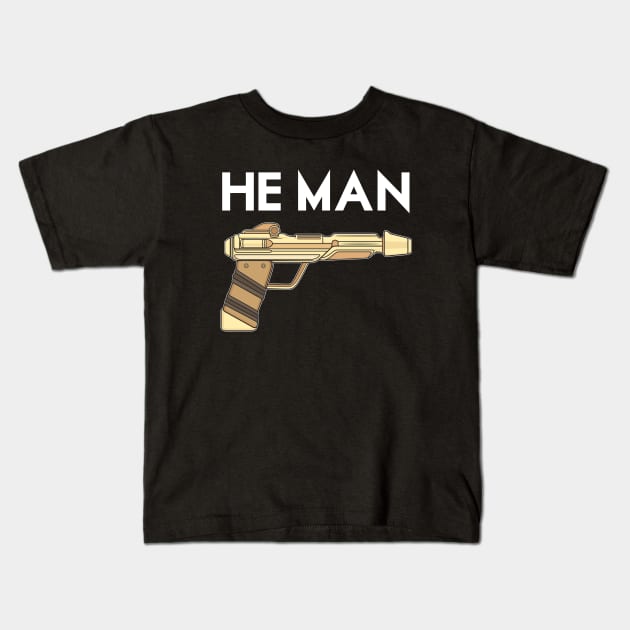 He-Man / Laser Pistol Kids T-Shirt by Woah_Jonny